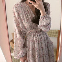 画像をギャラリービューアに読み込む, 3カラー選択花柄マキシワンピースデートワンピース