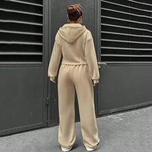 画像をギャラリービューアに読み込む, フード付きパーカー&カジュアルパンツセットアップ運動日常コーデ