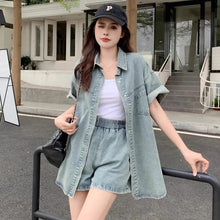 画像をギャラリービューアに読み込む, デニムコート&ショートパンツセットアップ