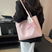 画像をギャラリービューアに読み込む, 大容量バッグ通勤日常コーデハンドバッグ(スカーフ付き)