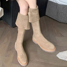 画像をギャラリービューアに読み込む, ローヒール無地コーデしやすいロング丈ブーツシューズ