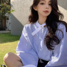 画像をギャラリービューアに読み込む, ストライプ柄配色切替シャツトップス
