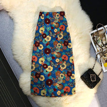 画像をギャラリービューアに読み込む, 刺繍花柄蝶プリントスリットスカートボトムス