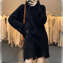 画像をギャラリービューアに読み込む, ケーブルニットダメージデザインセーター&ニットショートパンツセットアップ