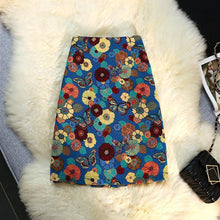 画像をギャラリービューアに読み込む, 刺繍花柄蝶プリントスリットスカートボトムス