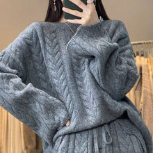 画像をギャラリービューアに読み込む, ケーブルニットダメージデザインセーター&ニットショートパンツセットアップ