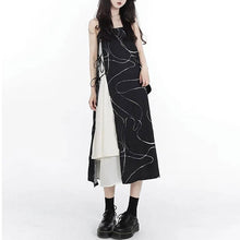 画像をギャラリービューアに読み込む, カジュアルキャミワンピース重ね風カジュアルワンピースストライプ柄調節可能