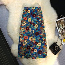 画像をギャラリービューアに読み込む, 刺繍花柄蝶プリントスリットスカートボトムス
