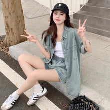画像をギャラリービューアに読み込む, デニムコート&ショートパンツセットアップ