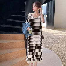 画像をギャラリービューアに読み込む, デニムベスト&ボーダー柄タッセルワンピースセットアップ