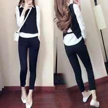 画像をギャラリービューアに読み込む, 白シャツ&ベスト&カジュアルパンツ3点セットアップ