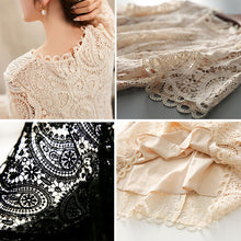 画像をギャラリービューアに読み込む, フランス気質レース切り替え透かし彫り無地着痩せ効果カジュアルワンピース