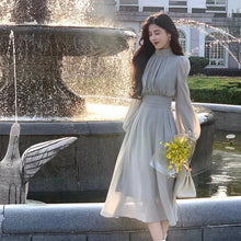 画像をギャラリービューアに読み込む, パフスリープリボンシースルー袖デートワンピース