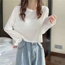 画像をギャラリービューアに読み込む, 【お得】長袖無地リゾートTシャツトップス冷房対策