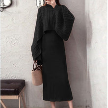 画像をギャラリービューアに読み込む, 【カラー追加】7カラー選択編りセーター&無地ニットワンピースセットアップ