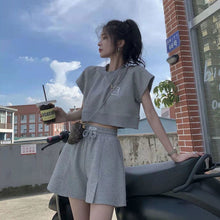 画像をギャラリービューアに読み込む, 半袖Tシャツパーカー&ハイウエストショートパンツセットアップ