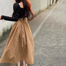 画像をギャラリービューアに読み込む, Vネックパフスリーブトップス&ロングAラインスカートセットアップ