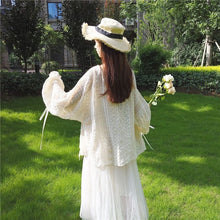 画像をギャラリービューアに読み込む, レデイースファッションレース花柄切り替えカジュアルコーデしやすいカーディガンカジュアルアウター日焼け止め