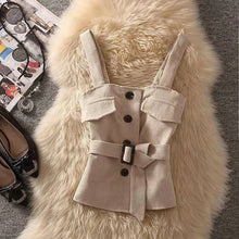 画像をギャラリービューアに読み込む, 無袖ベストアウター&無地ニットセータートップス&無地コーデしやすいスカートセットアップ