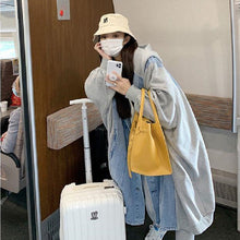 画像をギャラリービューアに読み込む, デニム切り替えゆったり着痩せ効果長袖カジュアルコーデしやすいカジュアルアウター