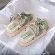 画像をギャラリービューアに読み込む, リボン付きストラップシンプルサンダルシューズ