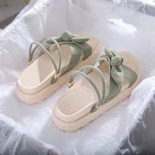 画像をギャラリービューアに読み込む, リボン付きストラップシンプルサンダルシューズ
