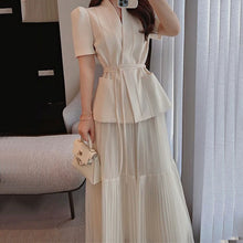 画像をギャラリービューアに読み込む, ブレザーカーディガン&メッシュプリーツスカートセットアップ