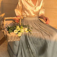 画像をギャラリービューアに読み込む, 光沢感無地シンプルロングスカート