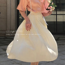 画像をギャラリービューアに読み込む, 光沢感無地シンプルロングスカート