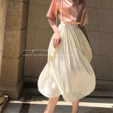 画像をギャラリービューアに読み込む, 光沢感無地シンプルロングスカート