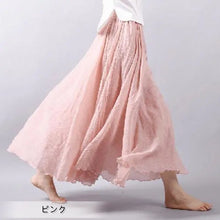 画像をギャラリービューアに読み込む, カジュアルファッション無地Aラインスカート大振りロングスカート