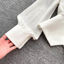 画像をギャラリービューアに読み込む, パフスリーブシースルー袖切り替えブラウストップス