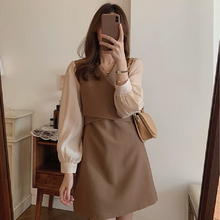 画像をギャラリービューアに読み込む, 大人可愛いVネックカシュクールエレガント着痩せ切り替えデートワンピース