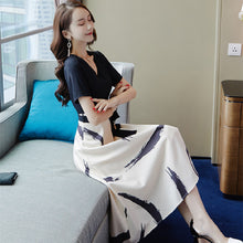 画像をギャラリービューアに読み込む, 重ね風半袖デートワンピース気質アップエレガントワンピース