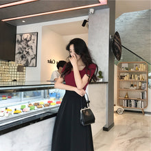 画像をギャラリービューアに読み込む, 無地半袖Tシャツ&Aラインスカートシンプルセットアップデートコーデ