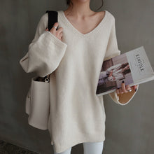 画像をギャラリービューアに読み込む, 3COLORS秋冬Ⅴネックゆるリラックス着痩せ長袖センター