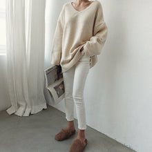 画像をギャラリービューアに読み込む, 3COLORS秋冬Ⅴネックゆるリラックス着痩せ長袖センター