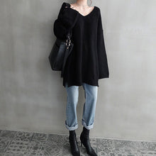 画像をギャラリービューアに読み込む, 3COLORS秋冬Ⅴネックゆるリラックス着痩せ長袖センター