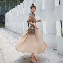 画像をギャラリービューアに読み込む, 気質アップ無地デートワンピース大振りロング丈フェミニン着痩せ