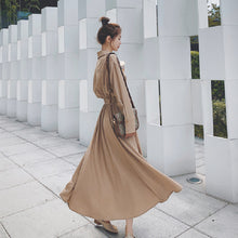 画像をギャラリービューアに読み込む, 気質アップ無地デートワンピース大振りロング丈フェミニン着痩せ