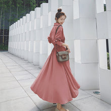 画像をギャラリービューアに読み込む, 気質アップ無地デートワンピース大振りロング丈フェミニン着痩せ