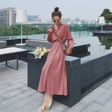 画像をギャラリービューアに読み込む, 気質アップ無地デートワンピース大振りロング丈フェミニン着痩せ