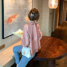 画像をギャラリービューアに読み込む, 後ろボウタイカジュアル無地ブラウストップス