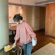 画像をギャラリービューアに読み込む, 後ろボウタイカジュアル無地ブラウストップス