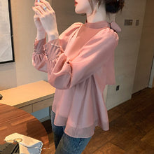 画像をギャラリービューアに読み込む, 後ろボウタイカジュアル無地ブラウストップス