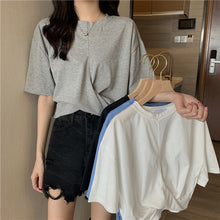 画像をギャラリービューアに読み込む, ギャザー無地半袖Tシャツシンプルコーデしやすいトップス