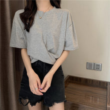 画像をギャラリービューアに読み込む, ギャザー無地半袖Tシャツシンプルコーデしやすいトップス