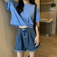 画像をギャラリービューアに読み込む, ギャザー無地半袖Tシャツシンプルコーデしやすいトップス