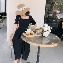 画像をギャラリービューアに読み込む, 無地パフスリーブ半袖デートワンピース