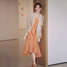 画像をギャラリービューアに読み込む, カジュアルブレザー&キャミワンピースセットアップ優雅コーデデート